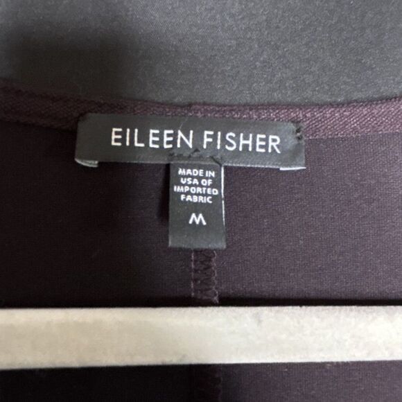 Eileen Fisher Women's Chocolate Mocha Brown V-Neck Swing Minimalist Midi Dress M - Picture 8 of 9